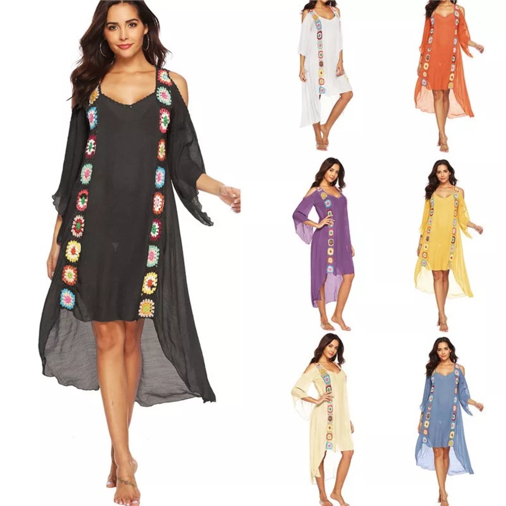 Summer Beach Cover Up Plus Size Dress Swimwear